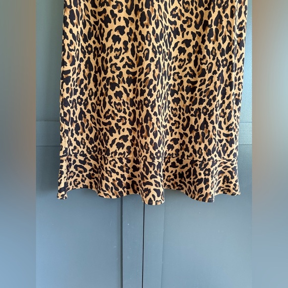 Lands End Leopard Print Short Sleeve Shift Dress • Small 6-8 - Picture 9 of 9